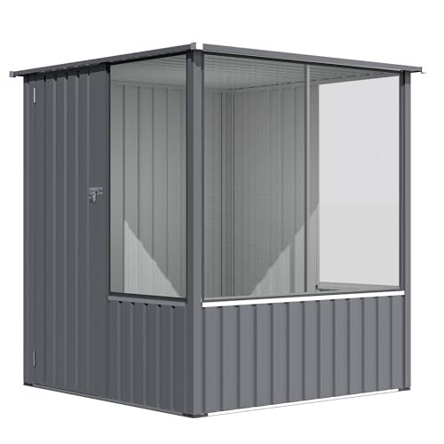 AECOJOY Outdoor Large Bird Cage, 5x5 Ft Aviary | Walk-in Parrot Aviary Cage, with Lockable Doors & Ventilated Mesh for Macaws, Canaries, Budgie and Lovebirds