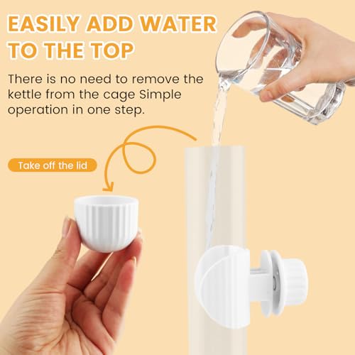 9.4 Fl Oz Bird Water Dispenser, No Mess Spring Valve Water Bottle with Parrot Bite Perch, Flexible Installation, for Small Birds Budgies, Cockatiels, Canaries, Lovebirds