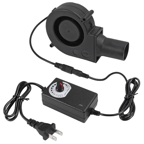 97mm x 33mm BBQ Fan 12V Blower with 110V/120V Variable Speed Controller Centrifugal 97mm/3.81in Air Mover Blower for Camping Quick Charcoal Starter, Outdoor Barbecues Fire Bellow, Camping Cooking - size: 9733-1pcs