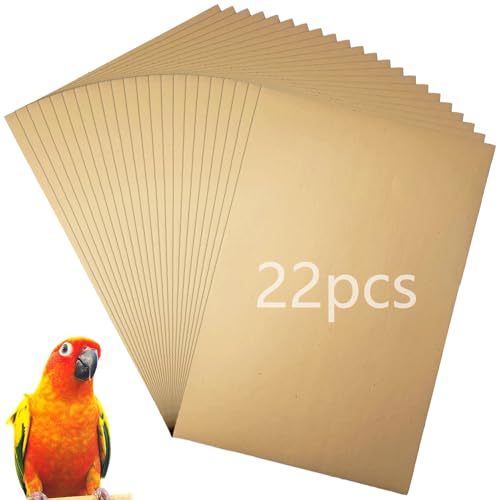Hamiledyi 22 PCS Bird Gravel Paper Special Sea Sand Liner for Page Parrot Cage Gravel Paper Mat 17x11 Inches Disposable Cushion Pads for Bird Parakeet Budgie