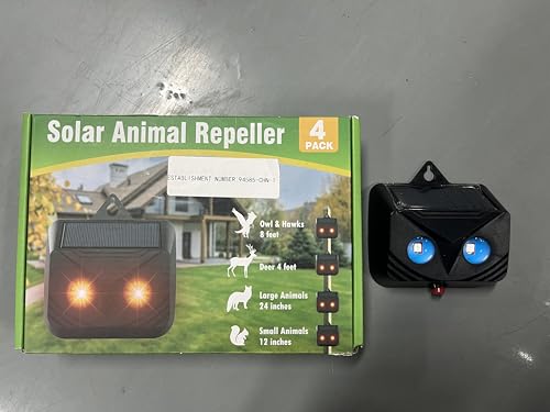 Upgraded Coyote Deterrent Predator Deterrent for Chicken Coop Accessories Protection Nite Guard Solar Animal Repellent Predator Light Eyes Nocturnal Animal Repeller