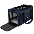 GAPZER Cat Carrier 18x11x11 United Airline Approved, Soft Pet Flying Kennel | Small Dog Chihuahua Crate 5-10 Pounds, Softshell Kitty Taxi Transport Cage 18lbs, Sturdy Miniature Poodle Top Loader Vet Case - color: Navy