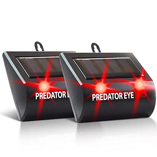 ASPECTEK Predator Eye PRO Solar Animal Repeller - 2 Pack, Red Flashing Light Deterrent for Cats, Dogs, Foxes, Birds, Skunks, Deer and Raccoons, Outdoor Pest Control for Garden, Farm, Fence and Coop - style: Predator Eye Pro