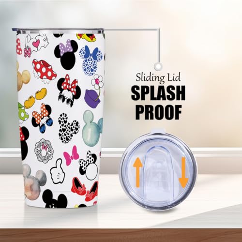 Jztco Magic Cartoon Mouse Inspired Skinny 20 oz Tumbler | Mouse Themed Gifts for Women Girls Friend Sisters Daughter Coffee Mug Insulated Tumblers Thermal Cup for Vacation Trip - color: Multi 1297
