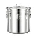 3.2Gal 304 Stainless Steel Kitchen Airtight Canister, 405oz Flour Container with Lid and Locking Clamp,10-21Lbs Metal Bucket Food Storage Container for Rice Flour Grain Coffee Bean(12L) - size: Standard 12L/3.1gal
