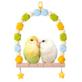 Birds Swing Parrot Hanging Toy Wooden Perch Bird Chew Toys for Love Birds，Parakeet，Cockatiel, Mynah, Budgerigar (Yellow Green, Medium) - color: Yellow Green