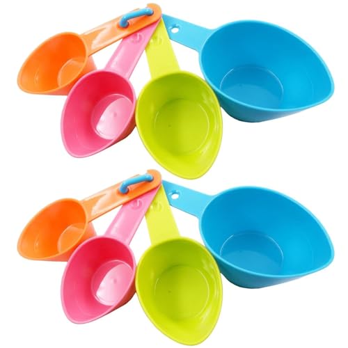 HINMAY Pet Food Scoops Plastic Measuring Cups Set, Set of 2 | Use for measuring pet food portions (dog, cat, bird, etc.) or even ingredients while cooking or baking.