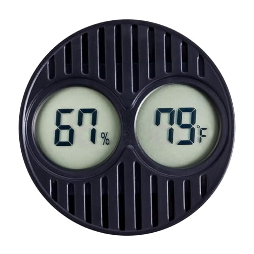 CIGAROL Mini Digital Hygrometer & Thermometer for Humidors — Indoor/Outdoor Temperature & Humidity Gauge for Greenhouse, Incubator, Reptile Terrarium & Jars, °F/°C（Pack of 1）