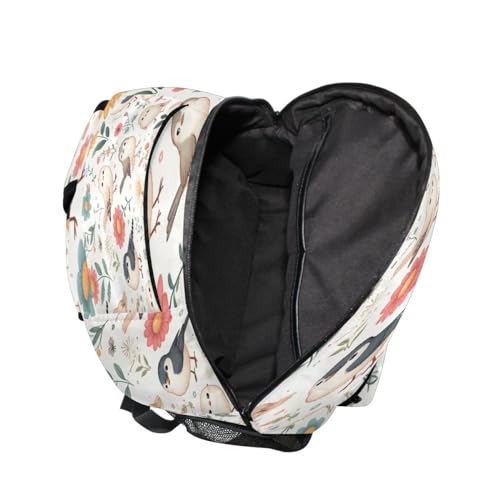senya Cute Birds and Flowers B Backpack School Bag Travel Daypack for Boys Girls - color: Multicolor 10