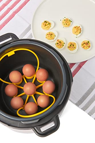 Cuisipro Silicone Egg Rack, 6.25x6.25x0.75in, Yellow