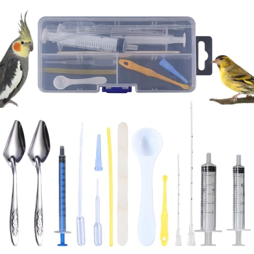 Baby Bird Feeding Syringe Kit,14pcs Newborn Pet Hand Feeder Syringe Set, Parrot Feeding Tubes Set for Small Baby Birds Pet Kittens (E) - color: E