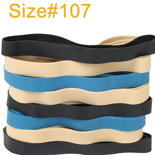 AIWOQI Rubber Bands Size 107 Heavy Duty Big Long Wide Rubber Band 30pcs | Elastic Bands for Office Supply Trash Can File Folders Litter Box Rubber Bands Black,Blue,Light Brown - color: Black,blue,light brown
