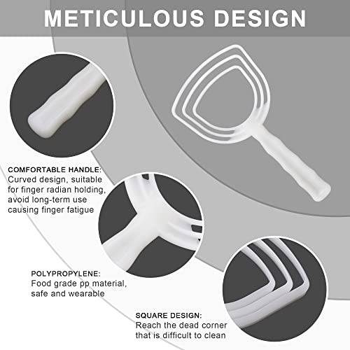 BOLEXION White Poly Bone Dust Scraper, Meat & Fish Scraper, 2 Pack | Removes bone & meat,Sturdy White Poly,Square head for even scrape,Ergonomic, non-slip,For home & catering.