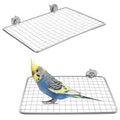 2 Pack Stainless Steel Bird Perch Platform for Cage, 6.3 x 4 in Wire Mesh Resting Stand, for Conure Cockatiel Lovebird Small Parrot - color: Stainless Steel-6.3 X 4 Inches