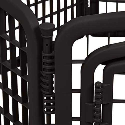 Amazon Basics 8-Panel Octagonal Plastic Pet Pen Fence Enclosure With Gate, 59 x 58 x 28 Inches, Black - color: Black, size: 28-Inch