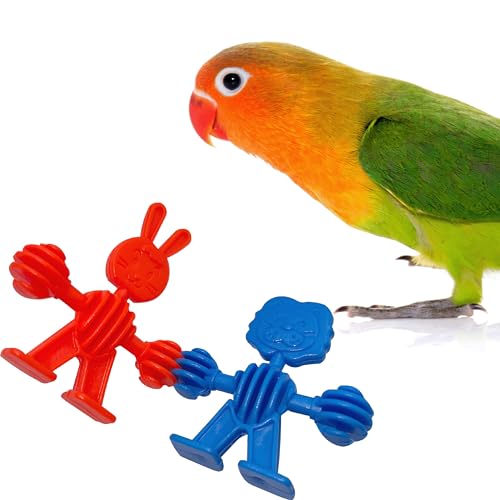 by M&M 1010 Pk6 Manimals - Brightly Colored Bird Foot Toys, Smooth Shape, Durable Plastic, Interlocking, Fun for Pet Birds to Manipulate, Great for Small to Medium Size Pet Birds