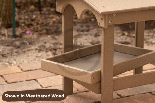 DutchCrafters Recycled Plastic Poly Large Raised Platform Covered Ground Fly Through Bird Feeder with Removable Seed Tray for Outdoors - USA Amish Made (Cherrywood) - color: Cherrywood
