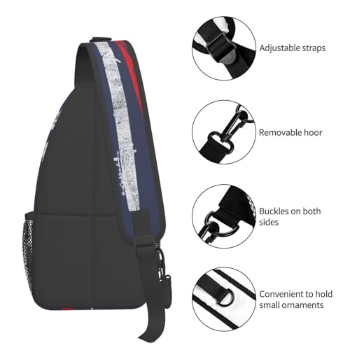 Baseball American Flag Sling Backpack Crossbody Shoulder Bag Chest Bag Travel Chest Pack Casual Daypack For Women Men Hiking Sports Working - color: Black1