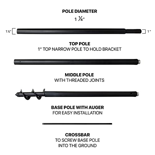 Universal Mounting Pole Kit Perfect for Birdhouse, Birdfeeder, Easy to Assemble and Install, Made of Heavy Duty Material, Free Bird Feeder Scoop