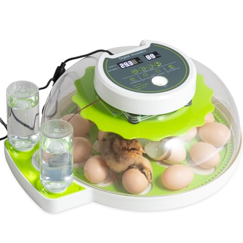 18 Eggs Professional Egg Incubator - Automatic Turning, Precise Temperature & Humidity Control, Egg Candling, 360 - Degree View, Ideal for Farms and Laboratories