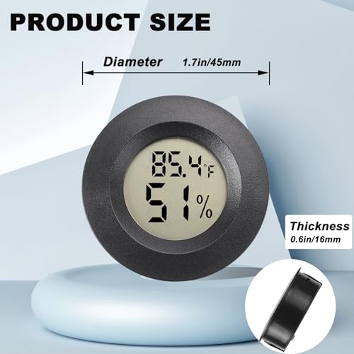 Mini Hygrometer Digital Thermometer Humidity Meter 2 Pack Hygrometer Thermometers Indoor/Outdoor Humidity Monitor Reptile Thermometer for Greenhouse Garden Cellar Fahrenheit(℉)/ Celsius(℃)