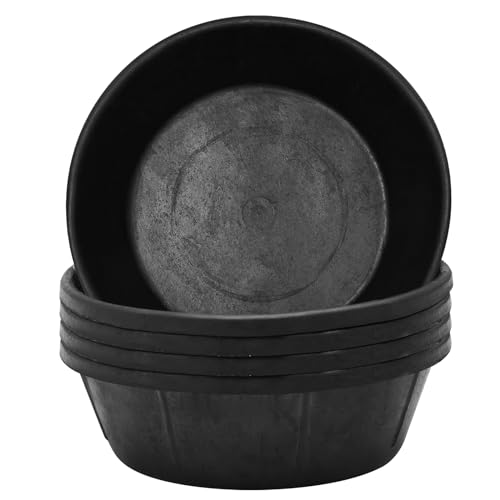 Sadnyy 3 Pack Heavy Duty Rubber Feed Pan 8 Quart/ 2 Gallon, Non Tip Anti Kick Design for Horses Goats Pigs, Chicken Dust Bath Tub, Farm Animal Feeder Bucket 14.5 Inch - size: 8 Quart/ 2 Gallon