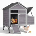 Chicken Coop for 2-3 Chickens, Outdoor Wooden Hen House with Nesting Box, Waterproof Roof, Predator-Proof Latch, Pull-Out Tray, Easy Clean Backyard Coop