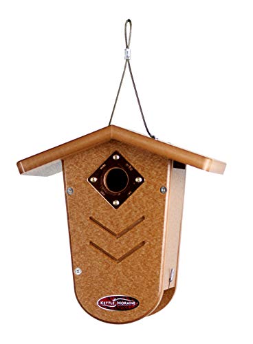 Recycled Moraine Bird House Nest Box for Wrens & Chickadees (Chocolate/Chocolate) - color: Chocolate/Chocolate