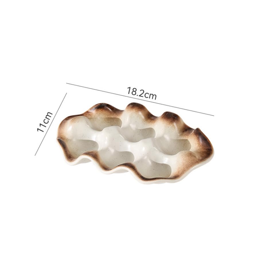 ARFUKA White Ceramic Egg Basket Egg Tray for Refrigerator and Countertop Egg Container Eggs Keeper Storage Organizer