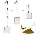 LUSTERING Chicken Poop Scooper, Chicken Coop Accessories, Detachable Chicken Poop Cleaning Tools,Chicken Accessories Poop Shovel for Chicken Coop Cleaning Supplies,(23 to 43.3inches) (Stainless Steel)