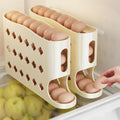 4 Layers Eggs Storage Box Creative Ladder Style Box Automatic Rolling Eggs Holder Container Egg Dispenser,yellow - color: Yellow