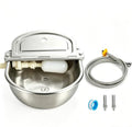 Automatic Chicken Waterer Stainless Steel with Drainage Hole | with Float Valve, Extended Pipe, Replacement Valve, Outdoor Auto Self Filling Water Bowl for Chicken,Duck,Poultry