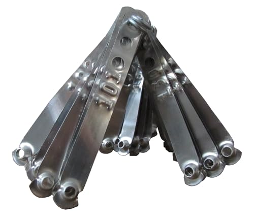 Numbered Aluminum Leg Bands, 100, Silver | Three Holes for Sizing - color: Silver