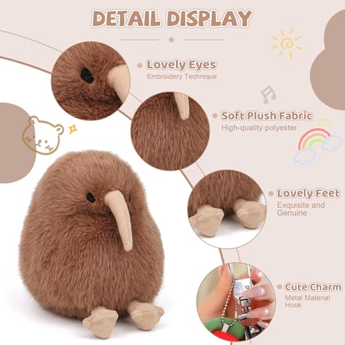 Kiwi Plush Bird Stuffed Animal Little Kiwi Stuffed Plush Toy - Realistic 4.5 inch Kiwi Plushie Christmas Birthday Valentine's Day Gift for Kids Girlfrends - color: Kiwi