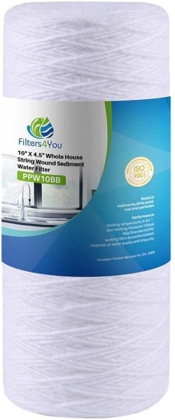 CFS Sediment Water Filters for Campbell HDSC5, HDSC30, 10 x 4.5, 1 Pack | Captures sand, silt & rust in Campbell HDF150, CHD-100 & standard Big Blue housings; 9.75 x 4.5 in; well water ready - size: 1 Pack
