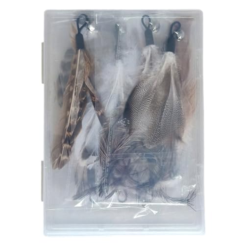 miwoowim 8PCS Natural Unstained Feather Refills for Cat Teaser Wand Toys | Handcrafted, non-toxic attachments with bells. Standard replacement fits most wands easily.interactive kitty teaser heads - color: 8 PCS Feather Refills