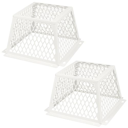 Dryer Vent Cover Outside,Dryer Vent Bird Guard for 5-6 inch Vent Hoods-2pk | Outdoor Bird Guard for Dryer Vent & Bathroom Exhaust,Galvanized Steel Dryer Vent Cage 8.5"Lx8.5"Wx6"H,Prevent Bird From Enter - size: 8.5"Lx8.5"Wx6"H, style: White-2PCS