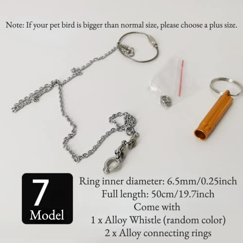 Bird Foot Chain Flying Stainless Steel Training Rope Outdoor Parrot Ankle Foot Ring Accessories Bird Harness Leash Prevent Escaping (Model7) - size: Model7