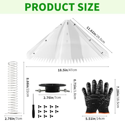 19 Inch Metal Squirrel Baffle, Squirrel Baffle for Bird Feeder Pole, Upgrade Spring Motion Design for Better Protection, Fits 0.4"-1" Round Poles Only