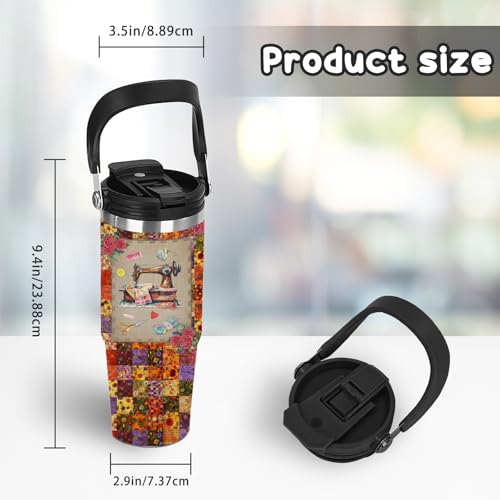 Sewing Gifts for Women Mom Grandma - 30oz Quilting Tumbler with Handle, Funny Sewing Cup for Quilters & Crafters, Coffee Travel Mug with Sewing Themed Design, Birthday Christmas Gift for Sewing Lovers - color: Sewing1