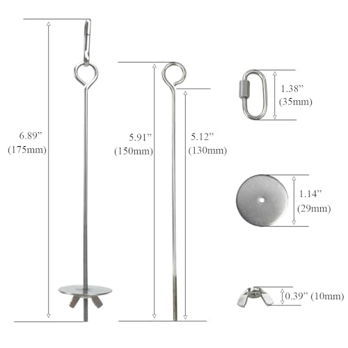 2pcs Hanging Bird Treat Skewer Parrot Fruit Feeder with Washer, 6.9 Inch Stainless Steel Bird Fruit Fork Food Holder for Bird Cage Bird Feeder Foraging Toy for Parrot Parakeet Conure, LXLVOUEG - size: Nut-6.9inches-2P