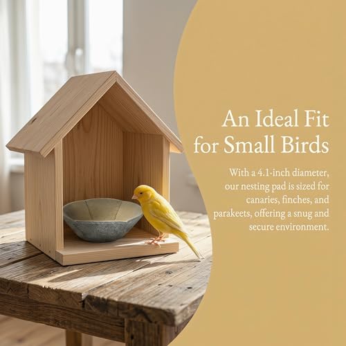 2 Pack 4.1 Inch Wool Felt Bird Nesting Pads for Canary Finch Parakeet | Soft Wool Felt Bird Nesting Material Provides A Warm And Breathable Breeding Environment For Canary, Finch And Parakeet.