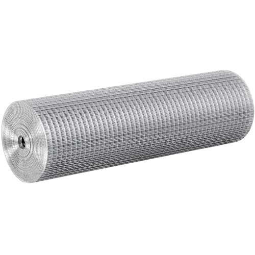 VEVOR Hardware Cloth, 1/2 inch 24in x 50 ft 19 Gauge, Hot Dipped Galvanized Wire Mesh Roll, Chicken Wire Fencing, Wire Mesh for Rabbit Cages, Garden, Small Rodents - size: 24'' x 50'