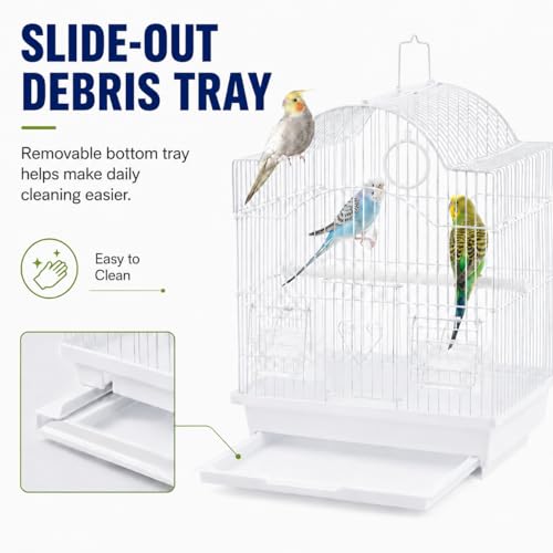 Portable Small Bird Cage – Travel-Friendly Metal Cage for Parakeets, Lovebirds, Finches & Canaries, Lightweight, Easy to Clean, Quick Assembly