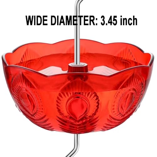Ant Moat for Hummingbird Feeders, Humingbird Feeder Ant Moat, Vintage Style Hummingbird Ant Guard, 5 OZ Large Ant Moat, Ant Motes - Ant Guard(4 Pack, Red)