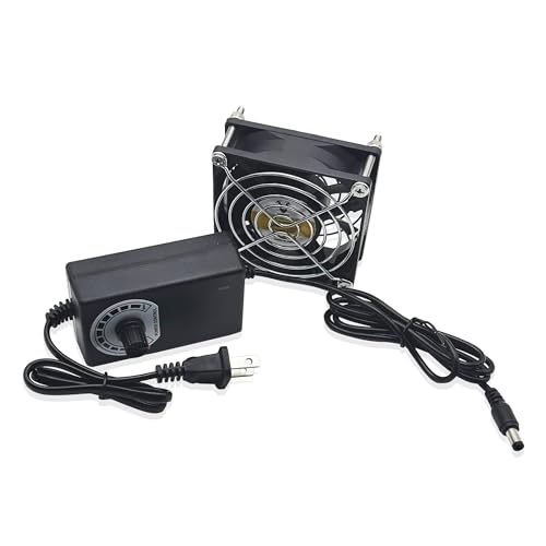 80mm x 25mm DC 12V Cooling Fan,AC 100V-240V Speed Control | Dual Ball Bearings,Brushless Fan for Cabinet Computer Case Chassis Server Workstation Amplifier Xbox Pet Box Cooling - style: 3.15inx1in