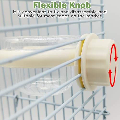 PINVNBY 4 PCS Bird Food Bowl Bird Cage Feeder with Clamp, Easy to Install Feeding Dish Cups Transparency Parakeet Food Dish for Finches Lovebirds and Long-Tailed Parrots （White） - color: white