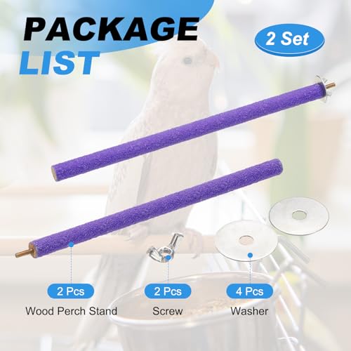 Bird Perch Stand, Colorful Paw Grinding Stick, Wood Rough-surfaced Perch Parrot Stand 30 x 1.8 Cm, (Purple, 2 Pcs), Intended for Home/Animal Parks/Pet Stores - color: Purple, size: 30 x 1.8 cm / 11.81 x 0.71 inch