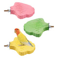3 Pack Bird Beak Grinding Stone, Leaf Shape Birds Lava Ledge, Bird Cage Accessories Stand Platform for Budgies, Parakeets, Cockatiels, Conures - color: Yellow+Green+Rose Red