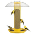 Kingsyard Finch Thistle & Nyjer Bird Feeder for Outdoors Hanging | 9.5" Rustproof Metal Removable Tray, 11.5" Weatherproof Dome, 2.5 lb Seed Capacity, Garden & Backyard Birding Gift, Yellow - color: Yellow